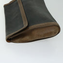 Christian Dior Honeycomb Canvas Clutch Bag PVC Leather Black Auth bs12112-5