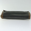 Christian Dior Honeycomb Canvas Clutch Bag PVC Leather Black Auth bs12112-7