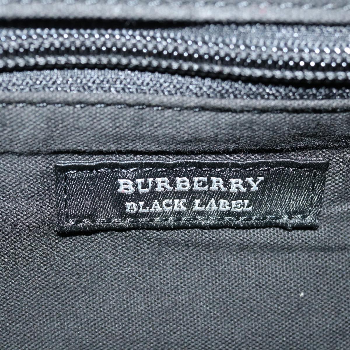 BURBERRY Nova Check Black label Hand Bag Nylon 2way Black Auth bs12120