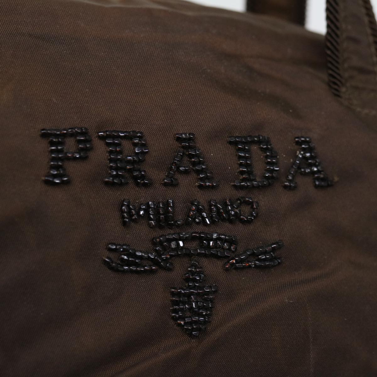 PRADA Hand Bag Nylon Brown Auth bs12121