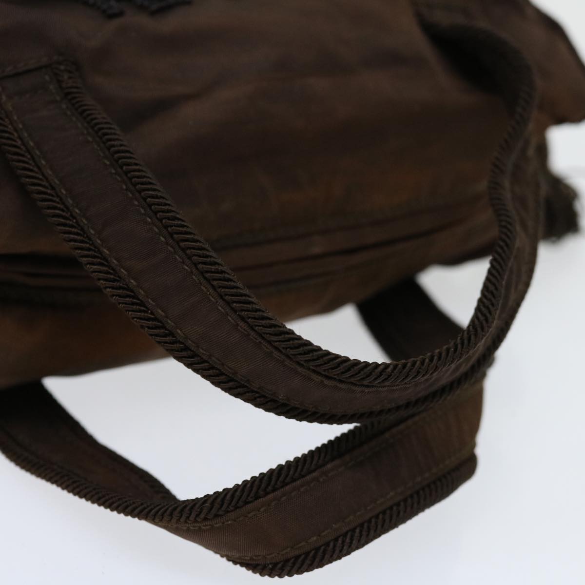 PRADA Hand Bag Nylon Brown Auth bs12121