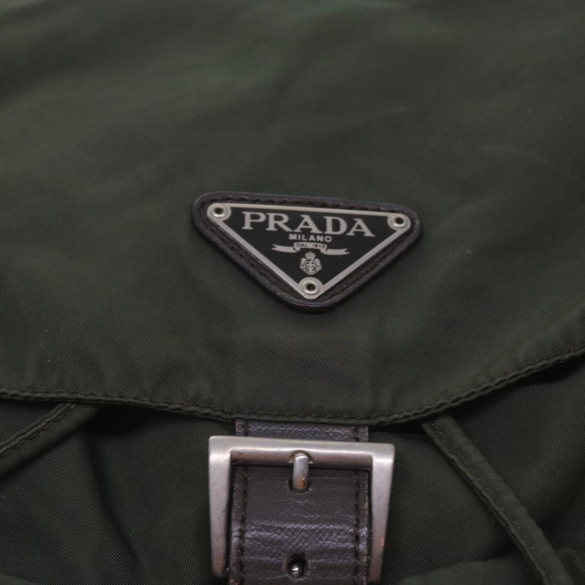 PRADA Backpack Nylon Khaki Auth bs12125