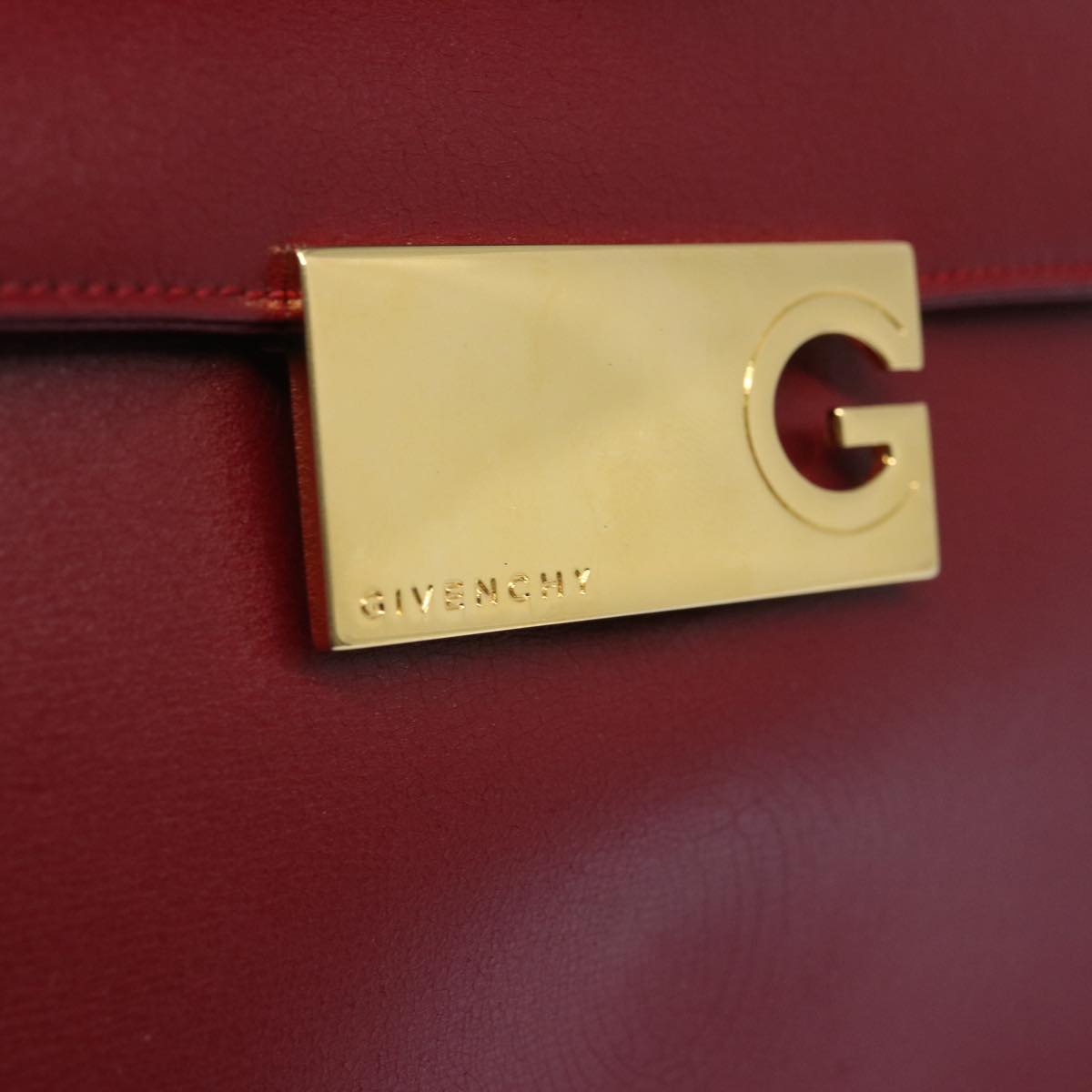 GIVENCHY Shoulder Bag Leather Red Auth bs12127
