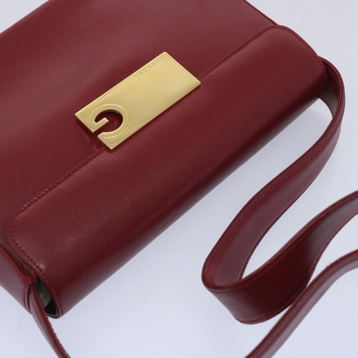 GIVENCHY Shoulder Bag Leather Red Auth bs12127