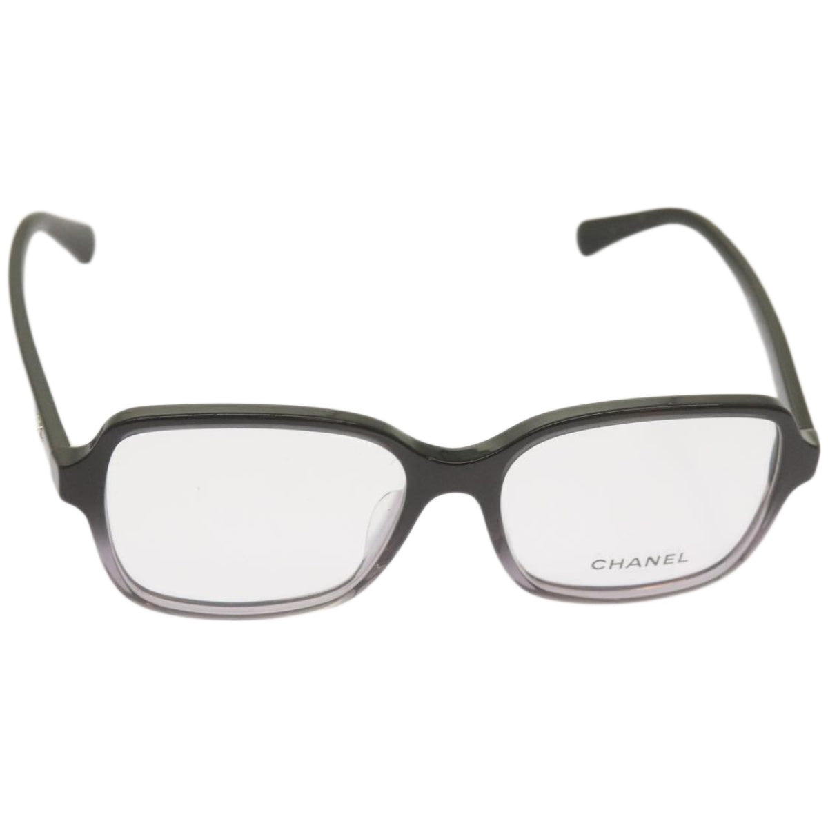 CHANEL Glasses plastic Black CC Auth bs12145