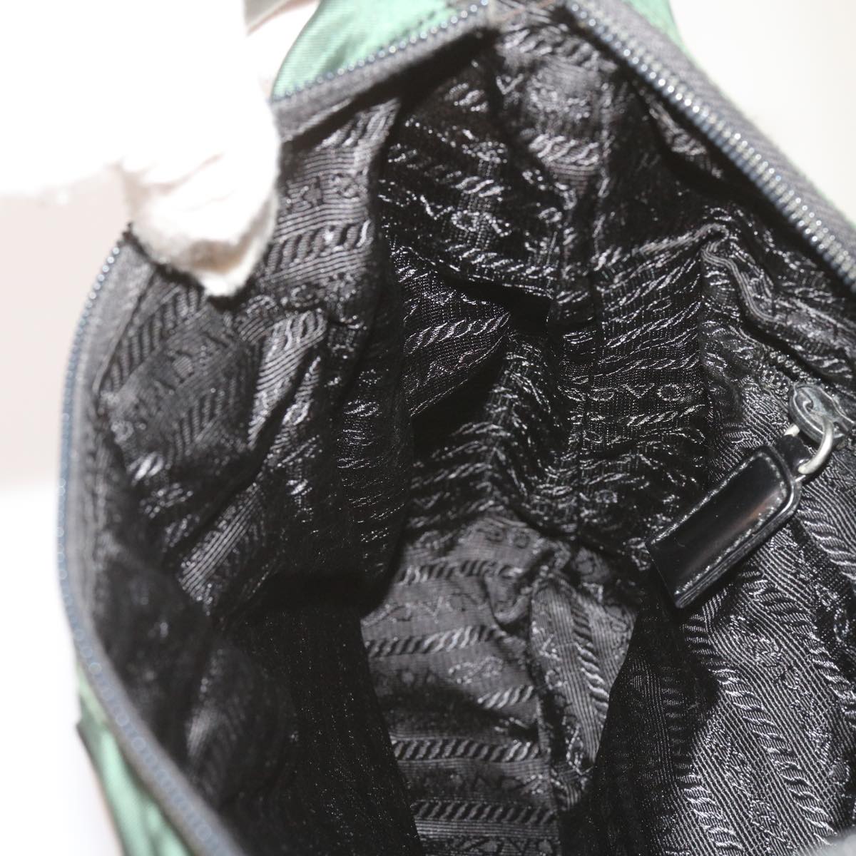 PRADA Shoulder Bag Nylon Khaki Auth bs12155