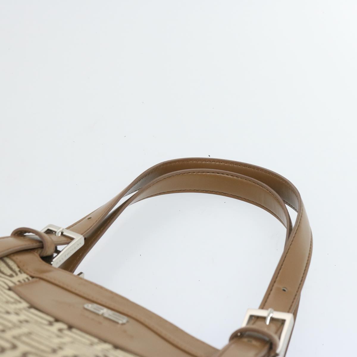 BALENCIAGA Hand Bag Canvas Beige Auth bs12163