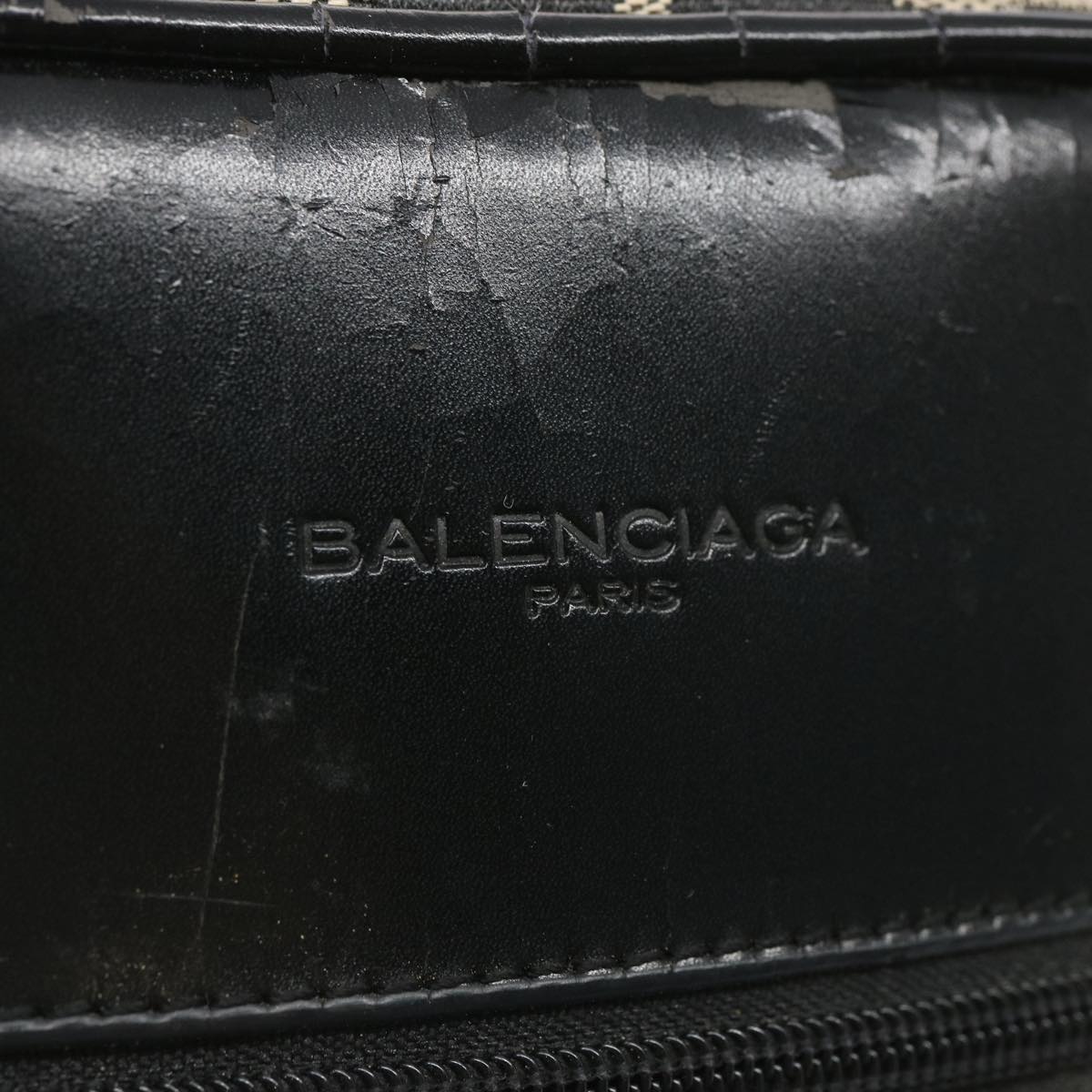 BALENCIAGA Shoulder Bag Canvas Beige Auth bs12164