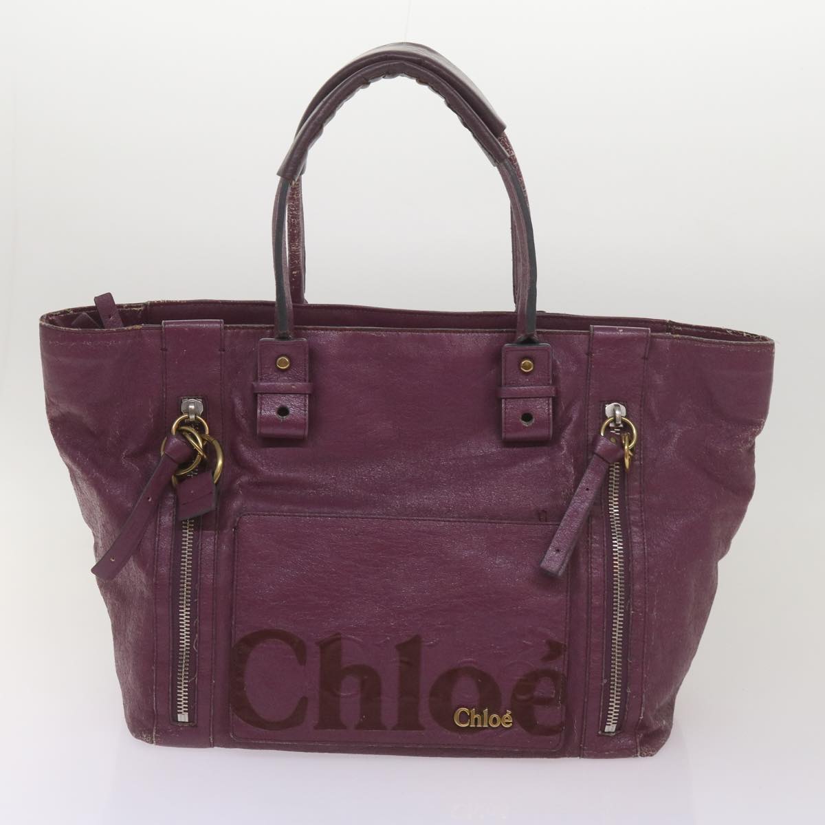 Chloe Wallet Hand Bag Leather 4Set Black Purple Brown Auth bs12169 - 0