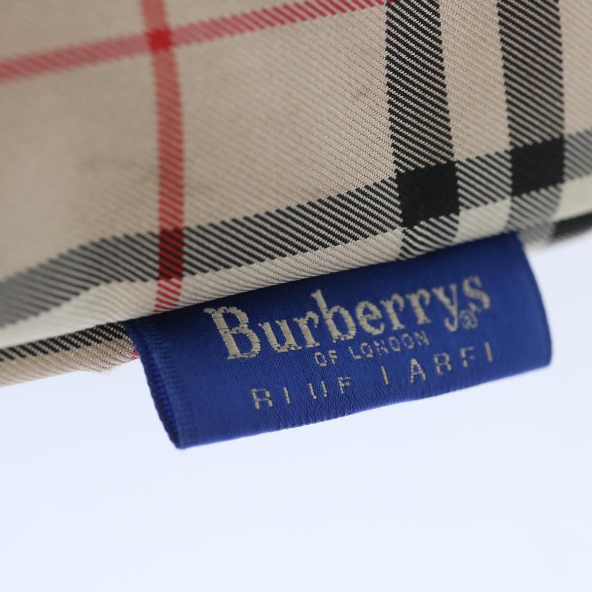Burberrys Nova Check Blue Label Tote Bag Nylon Beige Auth bs12178