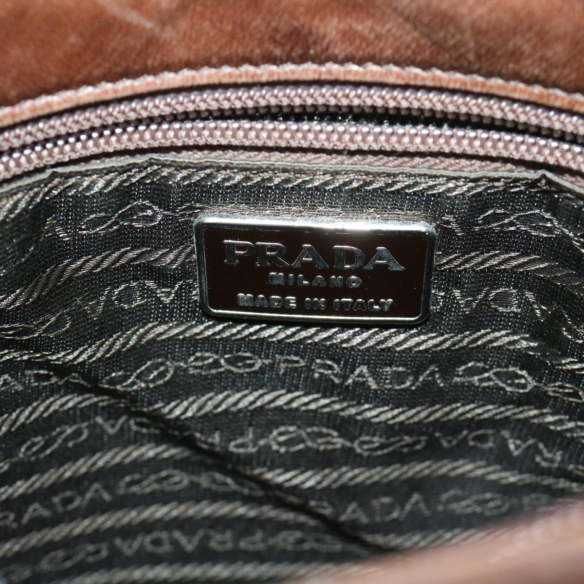 PRADA Shoulder Bag Leather Brown Auth bs12179