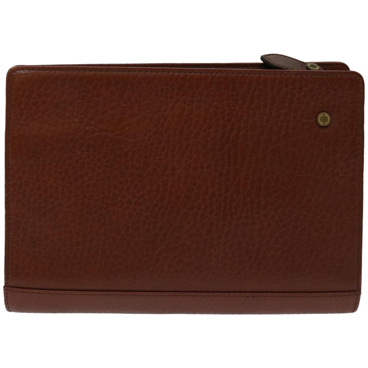 Burberrys Clutch Bag Leather Brown Auth bs12180 - 0