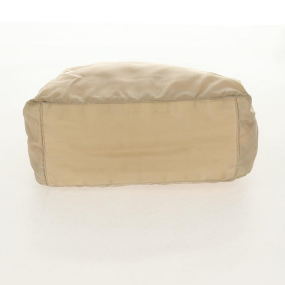 PRADA Shoulder Bag Nylon Beige Auth bs12189