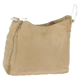 PRADA Shoulder Bag Nylon Beige Auth bs12189