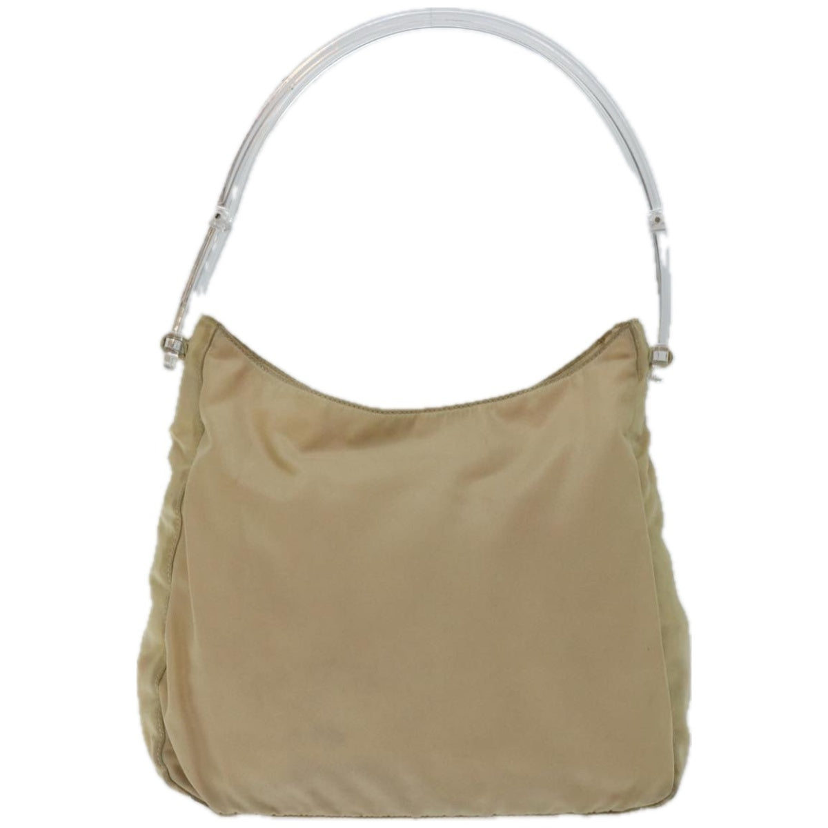 PRADA Shoulder Bag Nylon Beige Auth bs12189