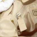 PRADA Shoulder Bag Nylon Beige Auth bs12189-23