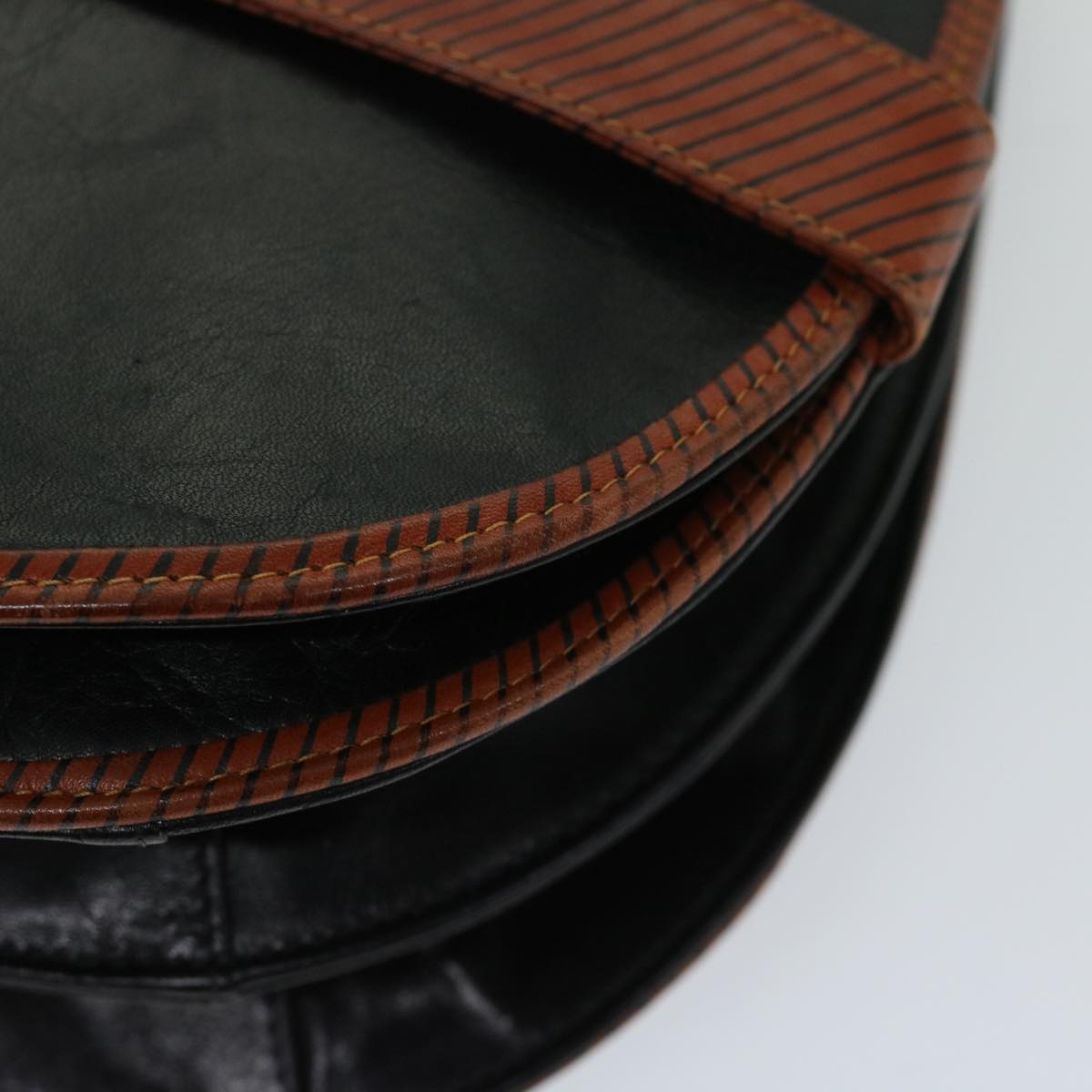VALENTINO Shoulder Bag Leather Black Auth bs12193