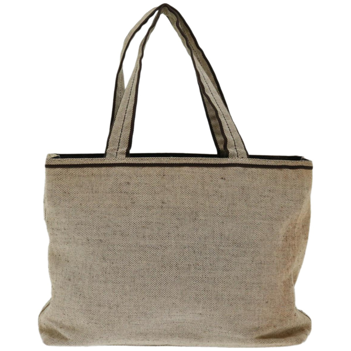 PRADA Tote Bag Canvas Beige Auth bs12196