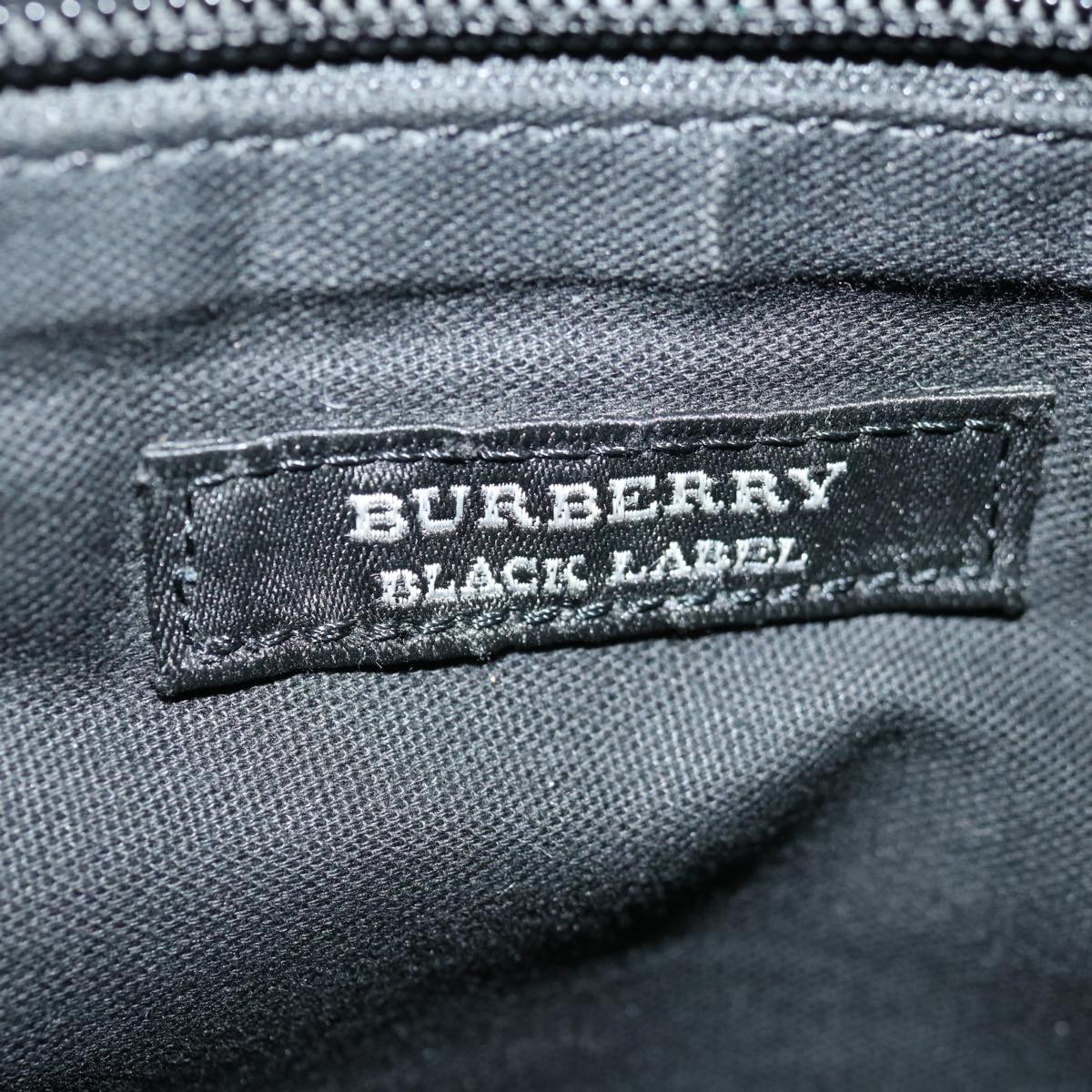 BURBERRY Nova Check Black label Shoulder Bag Canvas Navy Auth bs12199