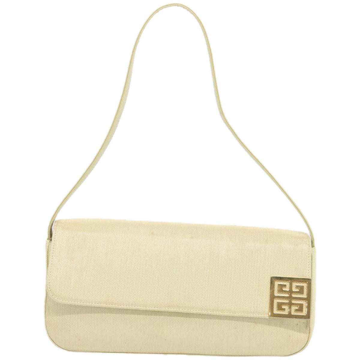 GIVENCHY Shoulder Bag Canvas Gold Tone Auth bs12206