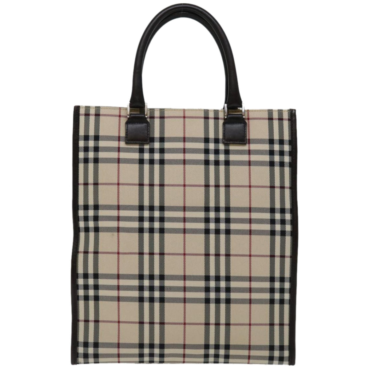 BURBERRY Nova Check Hand Bag Nylon Beige Auth bs12209 - 0