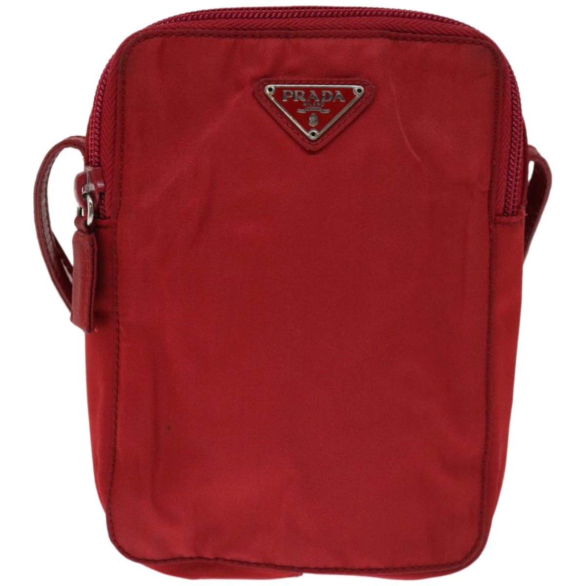 PRADA Shoulder Bag Nylon Red Auth bs12212