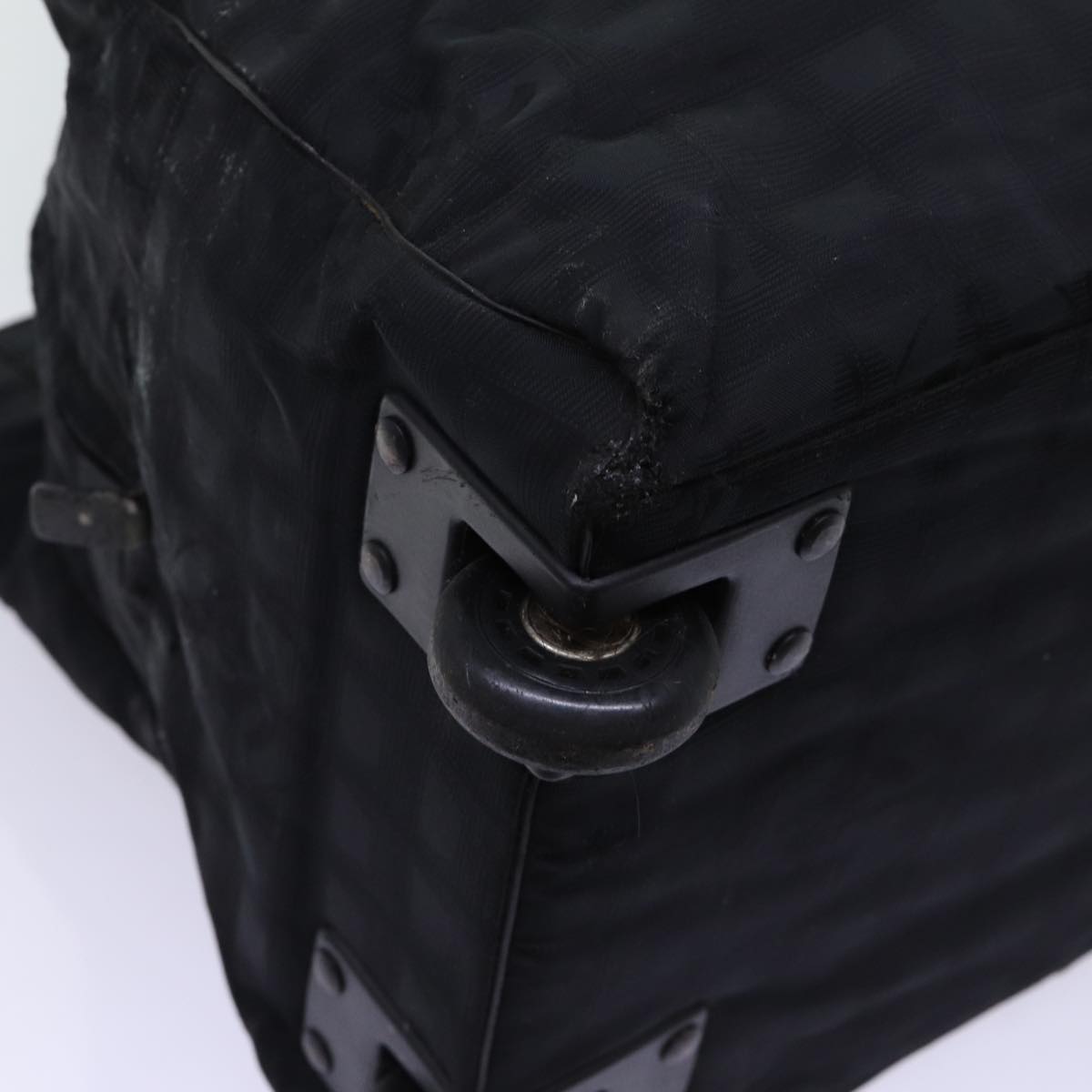 CHANEL Travel Line Carry Case Boston Bag Nylon Black CC Auth bs12217