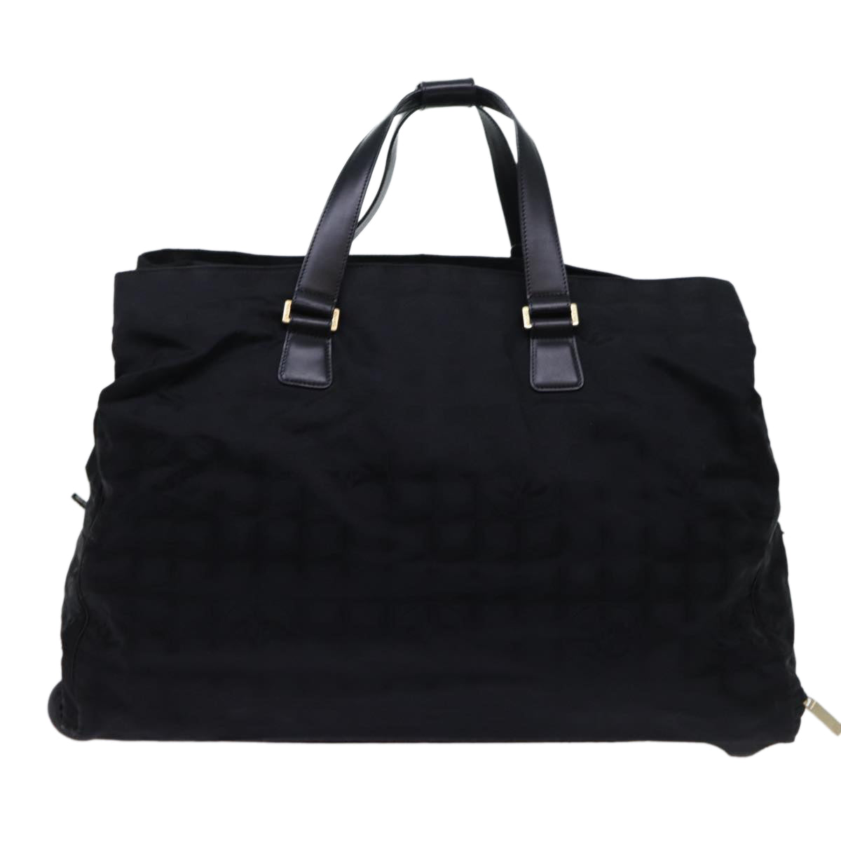 CHANEL Travel Line Carry Case Boston Bag Nylon Black CC Auth bs12217 - 0