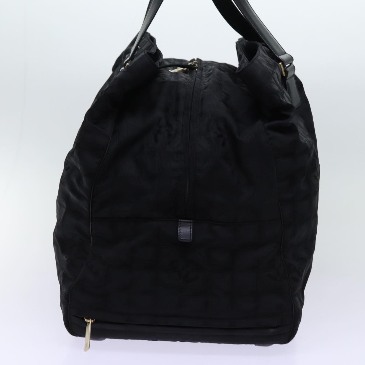 CHANEL Travel Line Carry Case Boston Bag Nylon Black CC Auth bs12217