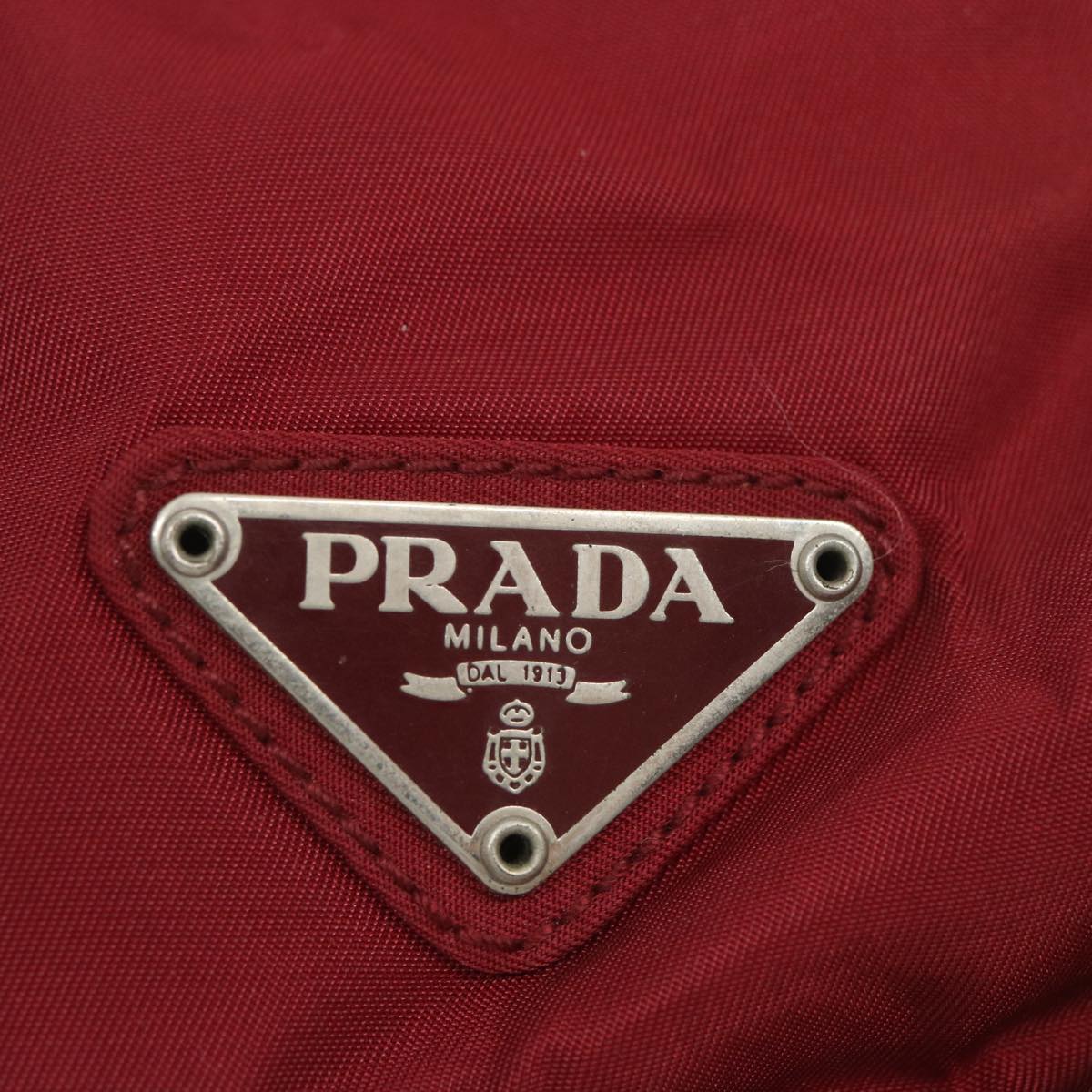 PRADA Hand Bag Nylon Red Auth bs12218