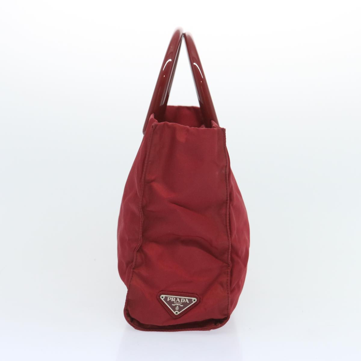 PRADA Hand Bag Nylon Red Auth bs12218