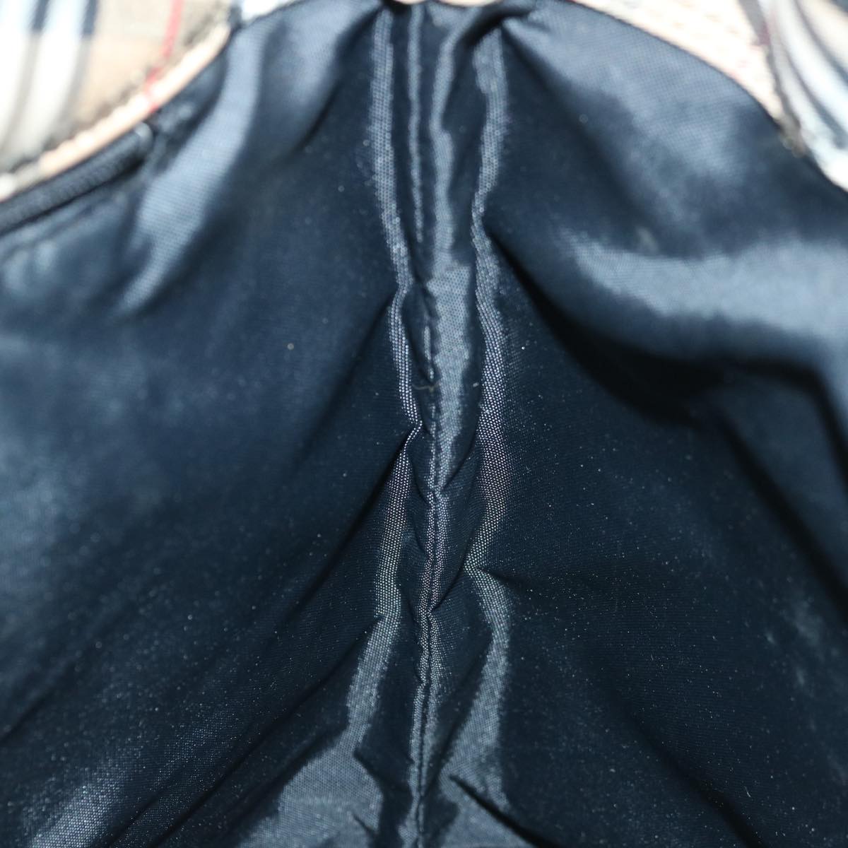 Burberrys Nova Check Blue Label Shoulder Bag Nylon Beige Black Auth bs12222