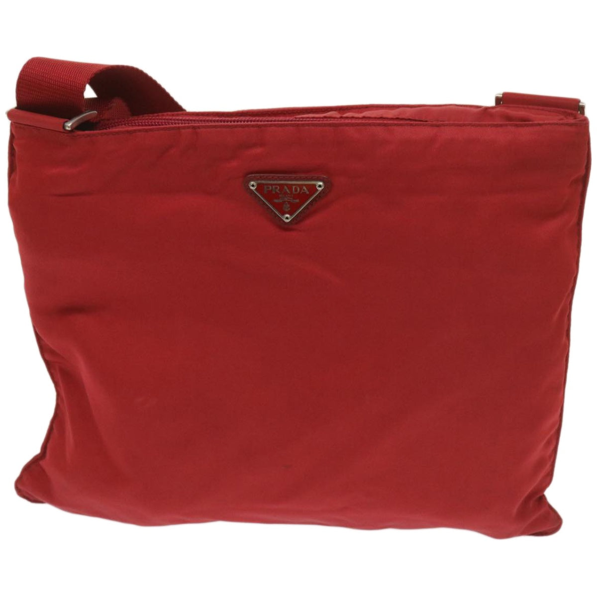 PRADA Shoulder Bag Nylon Red Auth bs12227