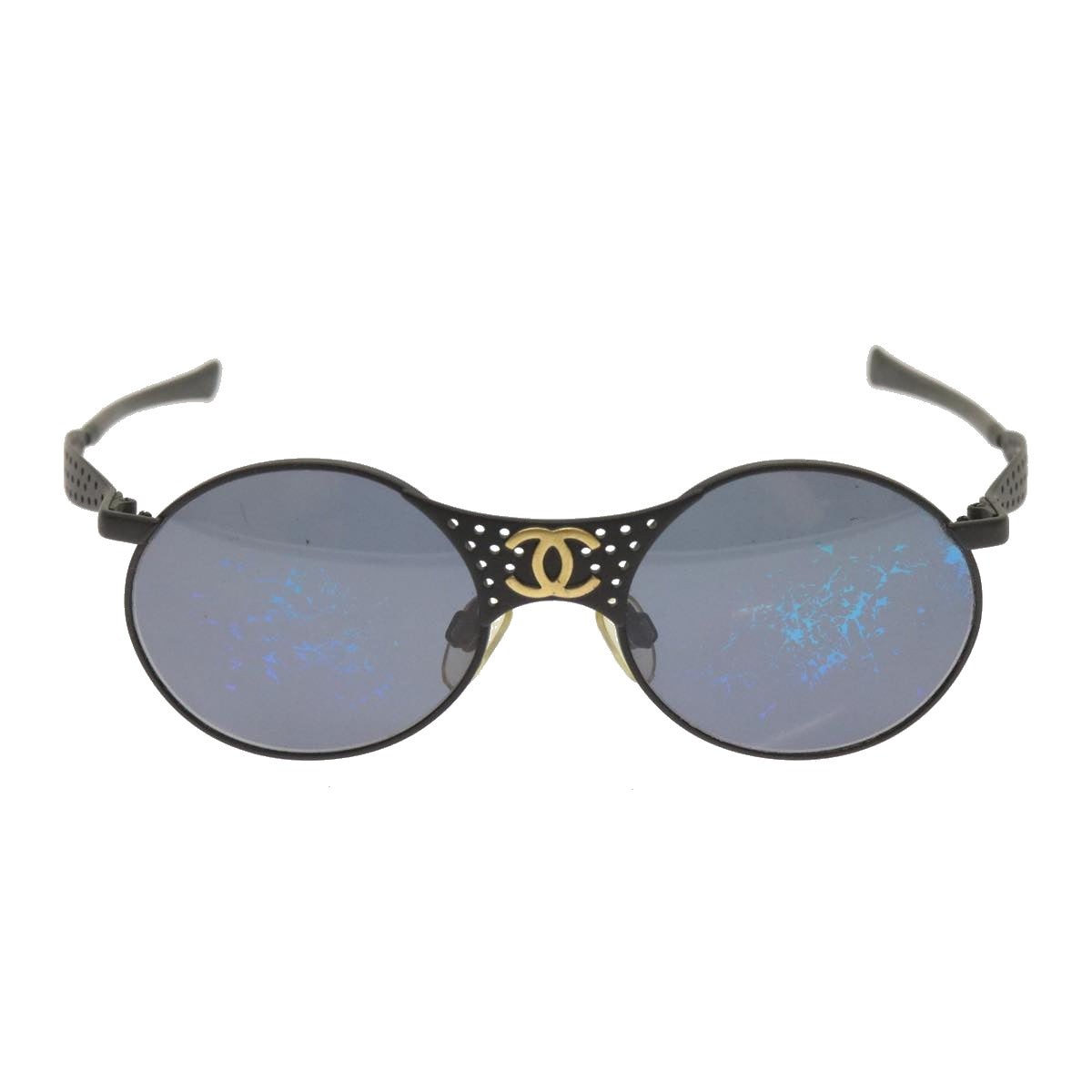 CHANEL Sunglasses metal Black CC Auth bs12235 - 0