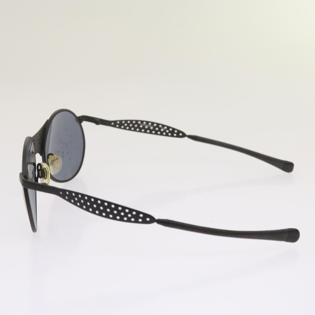 CHANEL Sunglasses metal Black CC Auth bs12235
