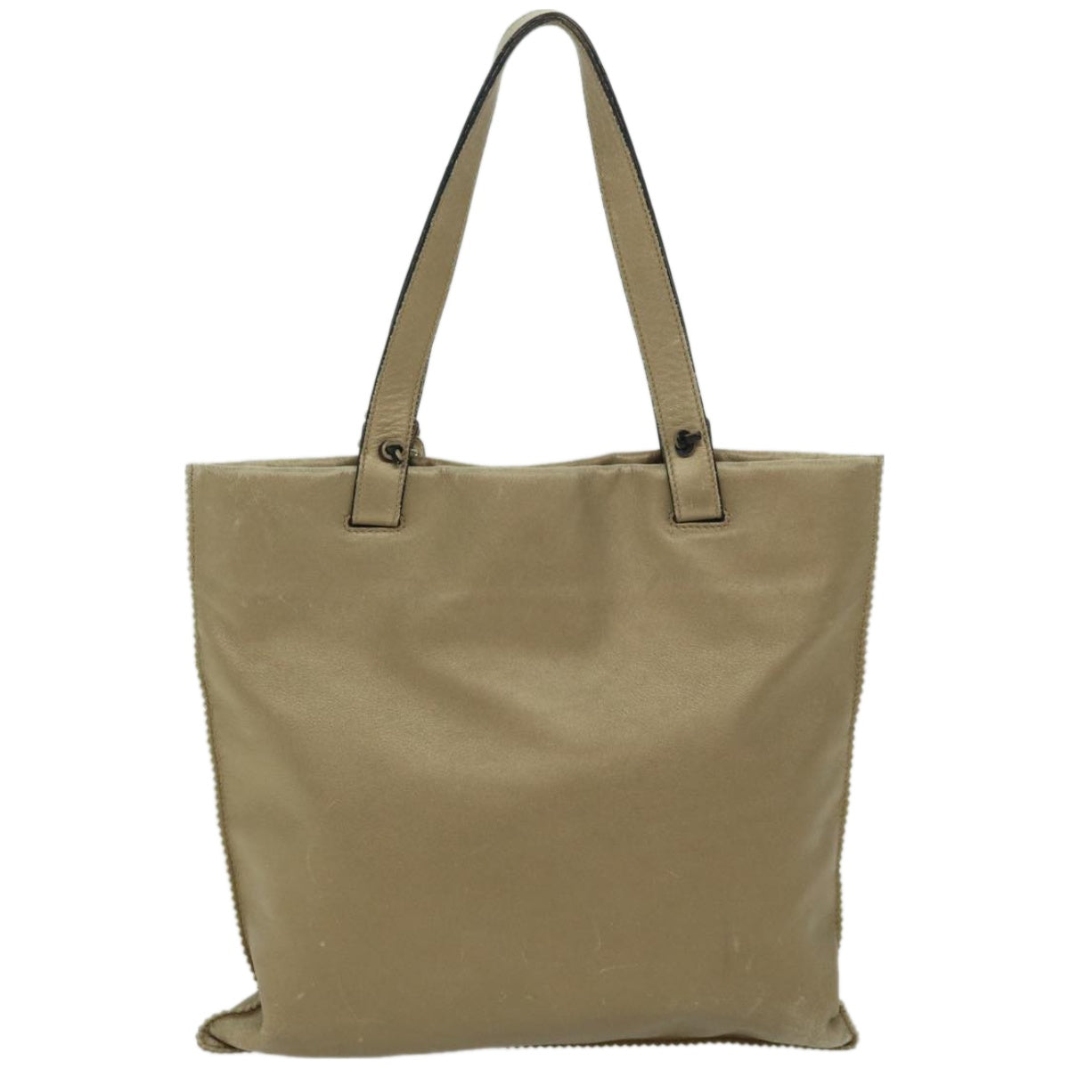 LOEWE anagram Tote Bag Leather Gold Auth bs12259 - 0