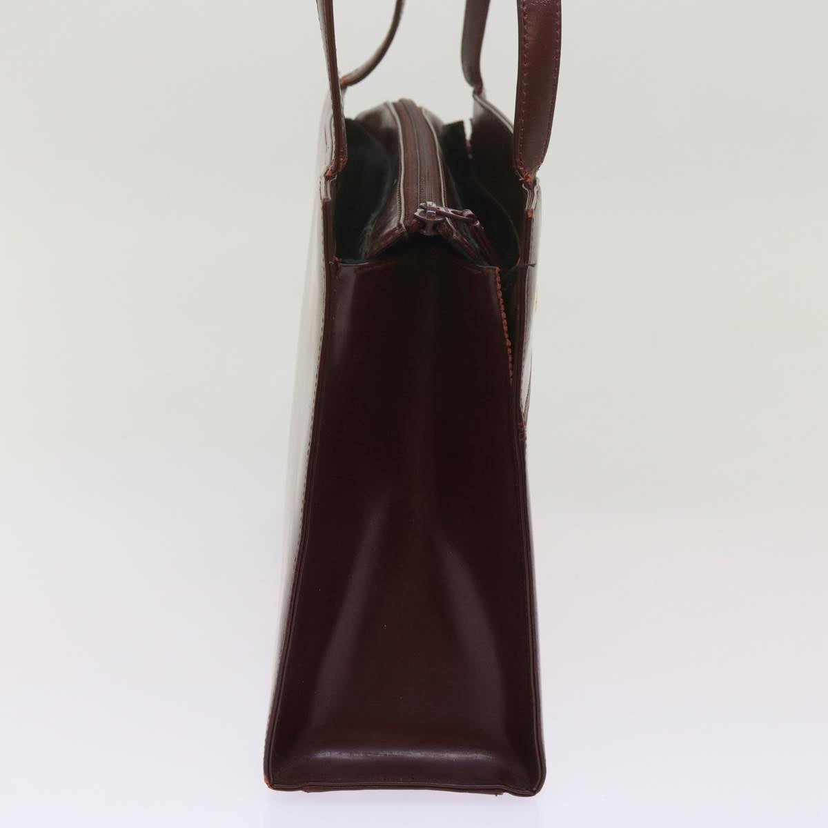 SAINT LAURENT Clutch Bag Shoulder Bag PVC 2Set Wine Red Beige Auth bs12264