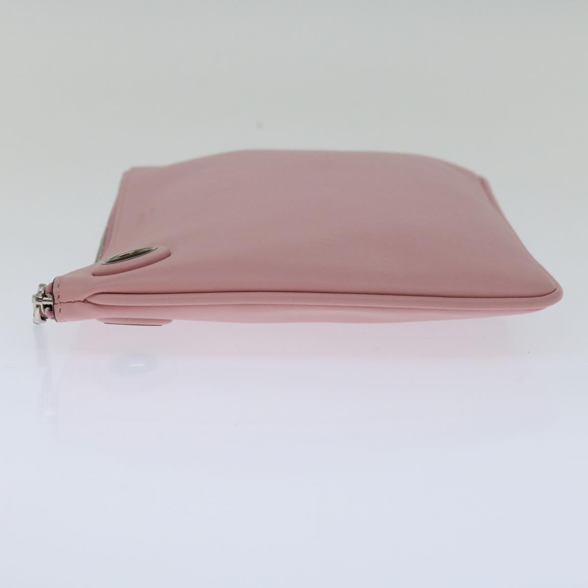 FENDI Pouch Leather Pink Auth bs12269