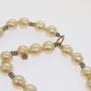 CHANEL Pearl Bracelet metal White CC Auth bs12272-5