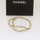 CHANEL Pearl Bracelet metal White CC Auth bs12272-8