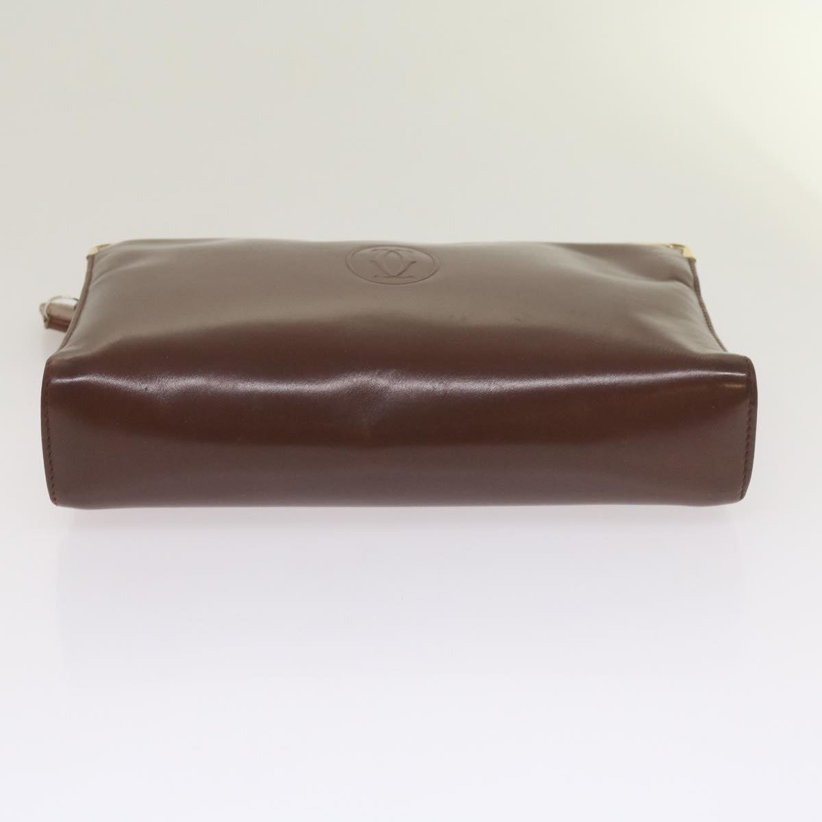 CARTIER Clutch Shoulder Bag Leather 4Set Red Auth bs12275