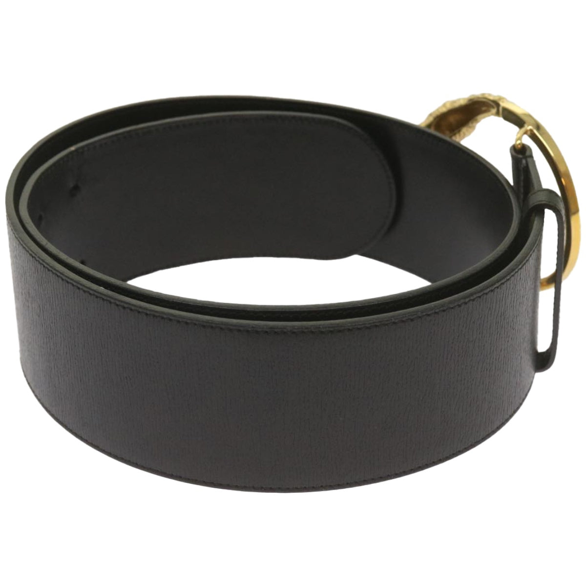 GUCCI Belt Leather 37"" Black Auth bs12276 - 0