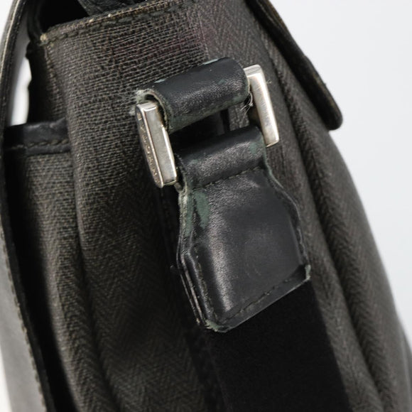 BVLGARI Shoulder Bag PVC Canvas Black Auth bs12281