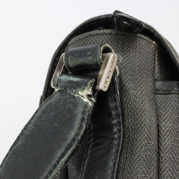 BVLGARI Shoulder Bag PVC Canvas Black Auth bs12281