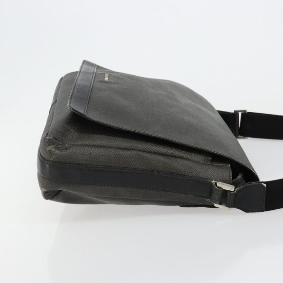 BVLGARI Shoulder Bag PVC Canvas Black Auth bs12281
