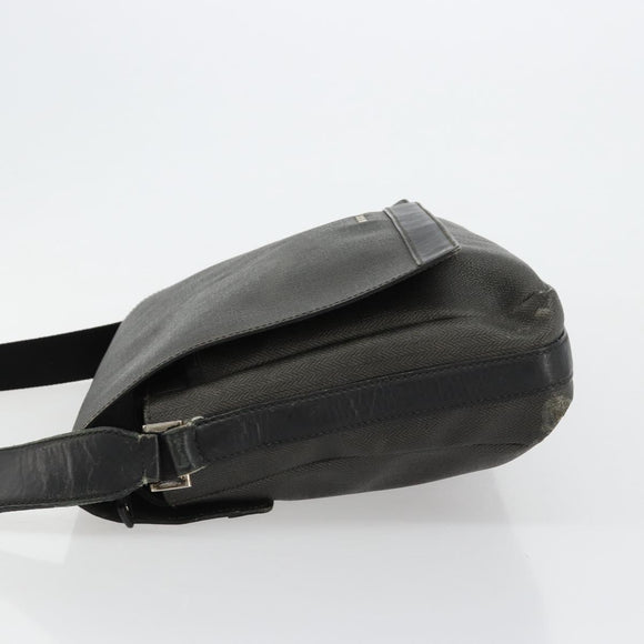 BVLGARI Shoulder Bag PVC Canvas Black Auth bs12281