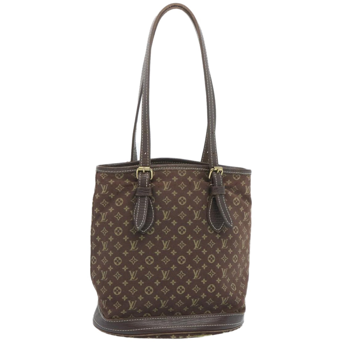 LOUIS VUITTON Monogram Mini Lin Bucket PM Shoulder Bag Brown M95226 Auth bs12287