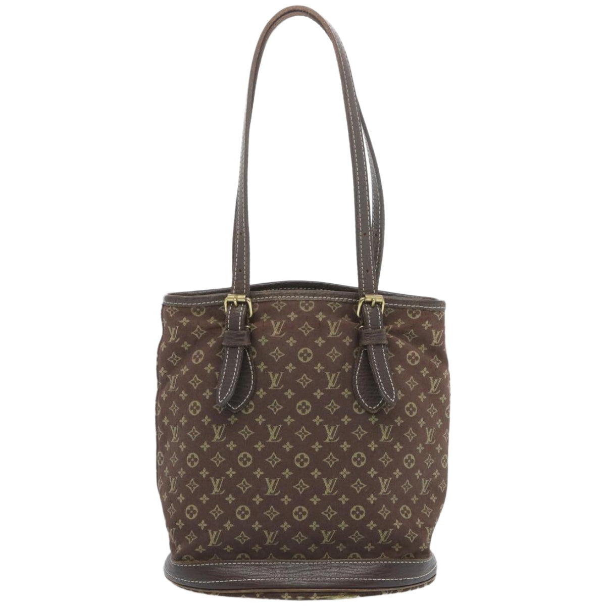 LOUIS VUITTON Monogram Mini Lin Bucket PM Shoulder Bag Brown M95226 Auth bs12287