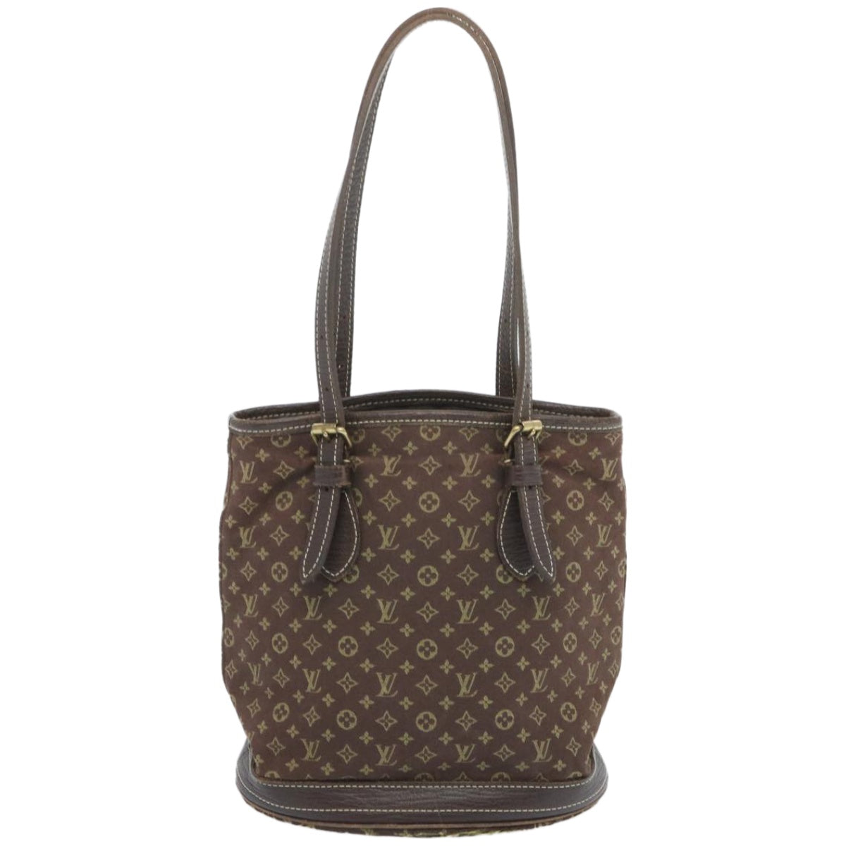 LOUIS VUITTON Monogram Mini Lin Bucket PM Shoulder Bag Brown M95226 Auth bs12287