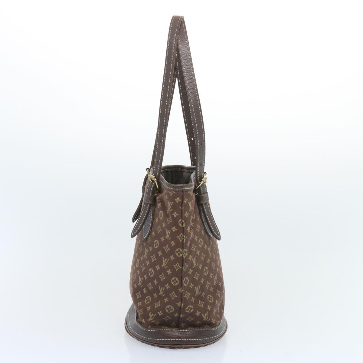 LOUIS VUITTON Monogram Mini Lin Bucket PM Shoulder Bag Brown M95226 Auth bs12287